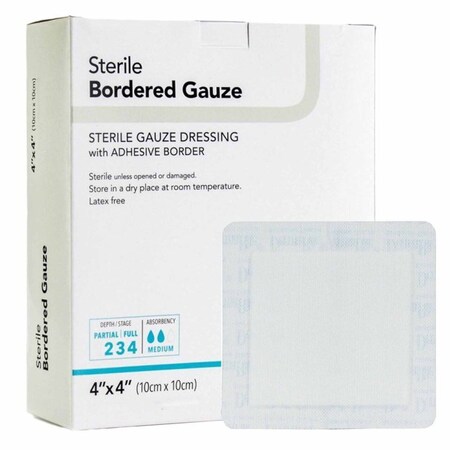 Dermarite Bordered Gauze Adhesive Dressing 4 X 4 Inch Square NonSterile, 100PK 00255